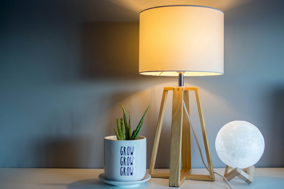 Wood Base Lamp